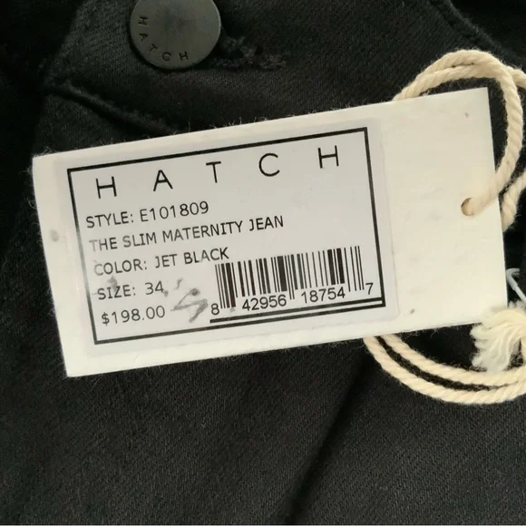 NWT HATCH Slim Maternity Jeans Ankle-Length Jet Black Size 34